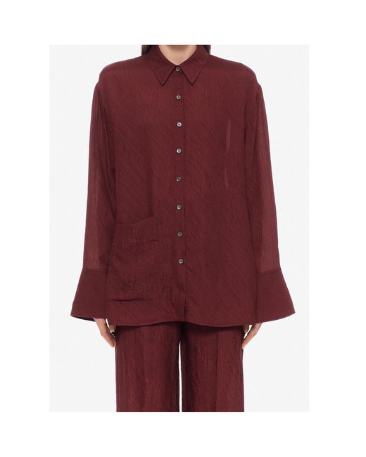 Lanvin Extured Loose Fit Collared Shirt