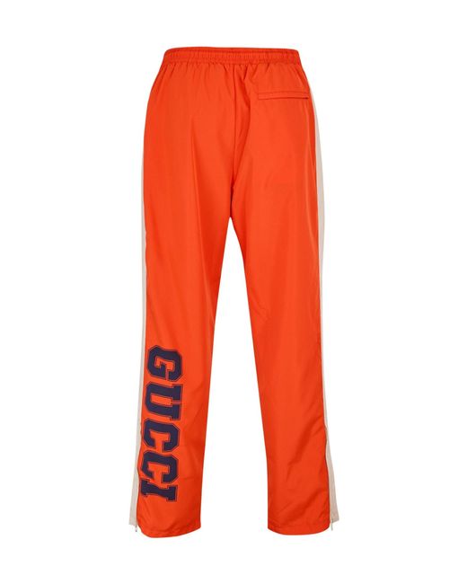Gucci Orange Solid-Color Casual Trousers for men