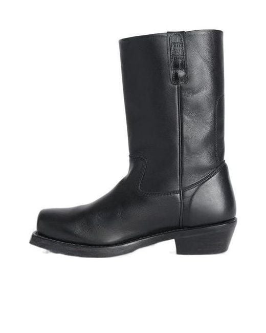 Our Legacy Black Calf-Length Leather Boots for men