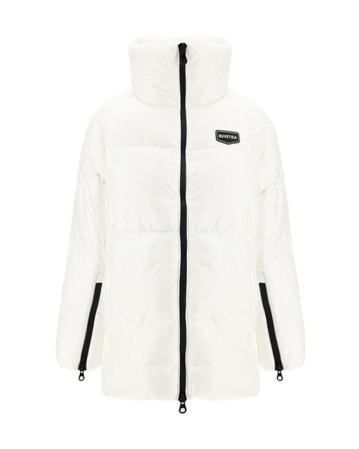 Duvetica White Logo-Patch Puffer Jacket