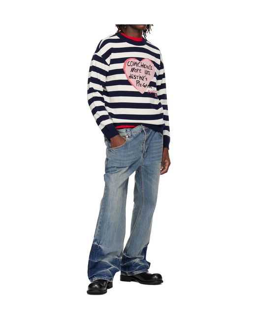 ANDERSSON BELL Blue Striped Sweater for men