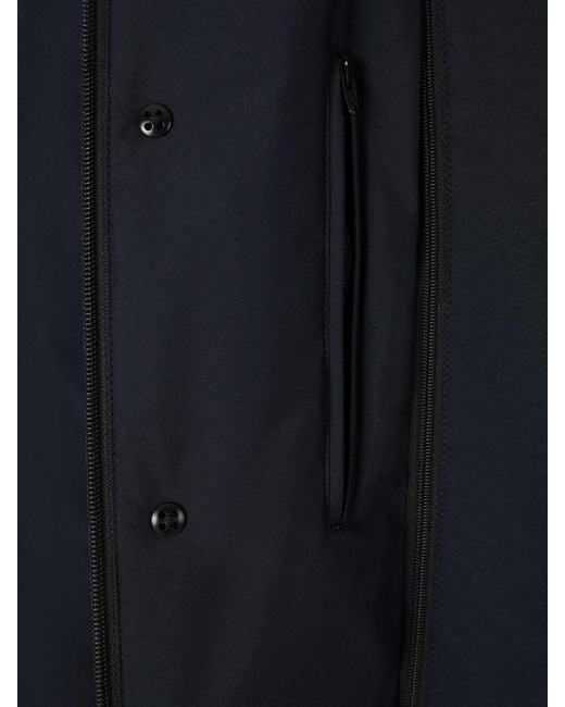 Herno Blue High-Neck Buttoned Padded Jacket for men