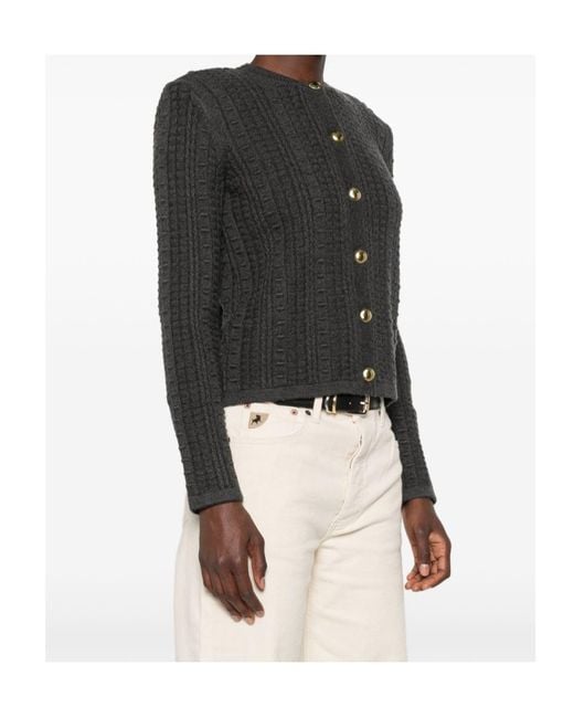 Twinset Black Button-Up Crewneck Jacket
