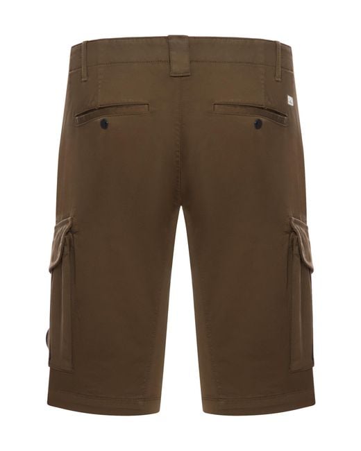 C P Company Brown Cargo Shorts for men