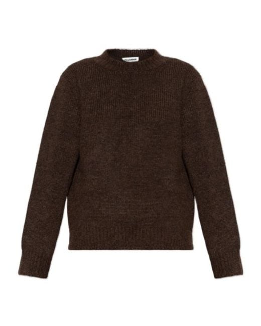 Jil Sander Brown Crew Neck Knitted Sweater