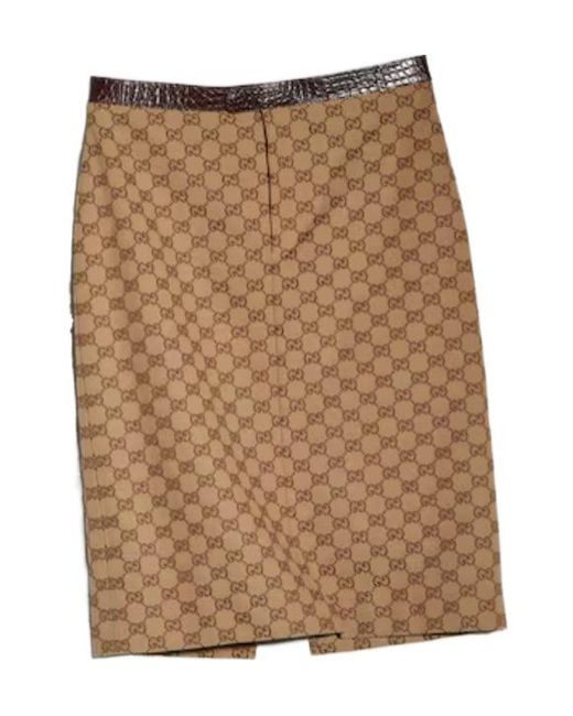 Gucci Natural Gg Pattern Skirt