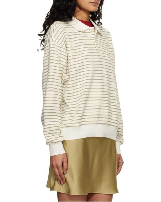 DUNST White Striped Polo Shirt for men