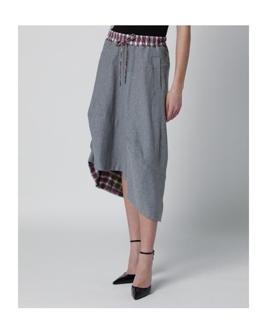 Vivienne Westwood Gray Elastic Waistband Midi Skirt