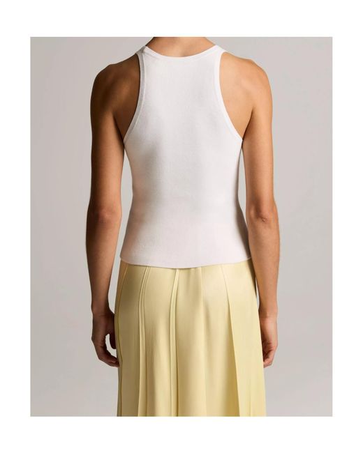 Vince Natural Milano-Stitch Scoop-Neck Sweater Tank