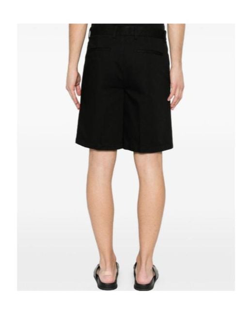 Zegna Black Flat-Front Shorts for men