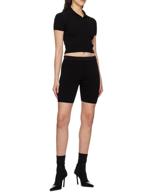 Juun.J Black Open Spread Polo Shirt