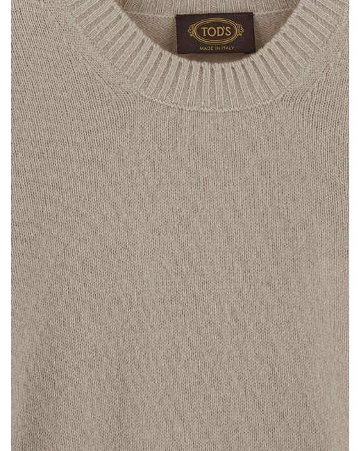 Tod's Gray Crewneck Knitted Jumper for men