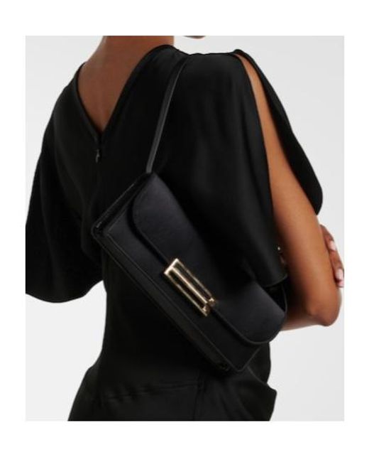 Victoria Beckham Black Dorian East-West Satin Clutch