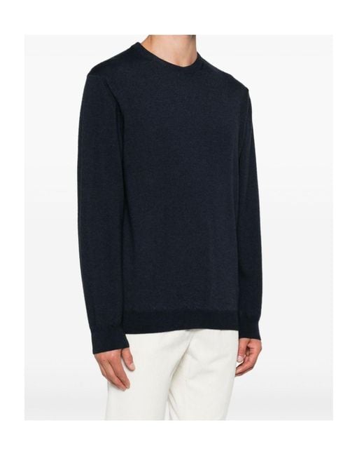 Woolrich Blue Round Neck Sweater for men