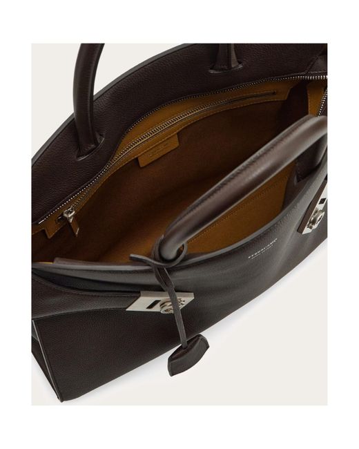 Ferragamo Brown Hug Briefcase for men