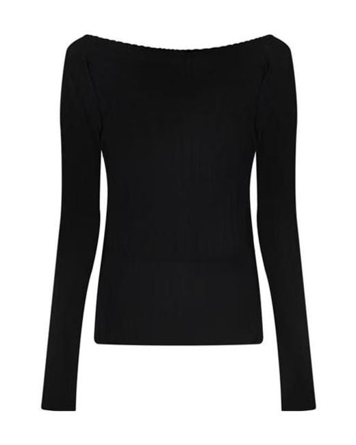Jacquemus Black Long-Sleeved Knitted T-Shirt