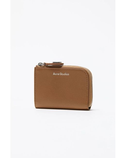 Acne Brown Compact Zip Wallet