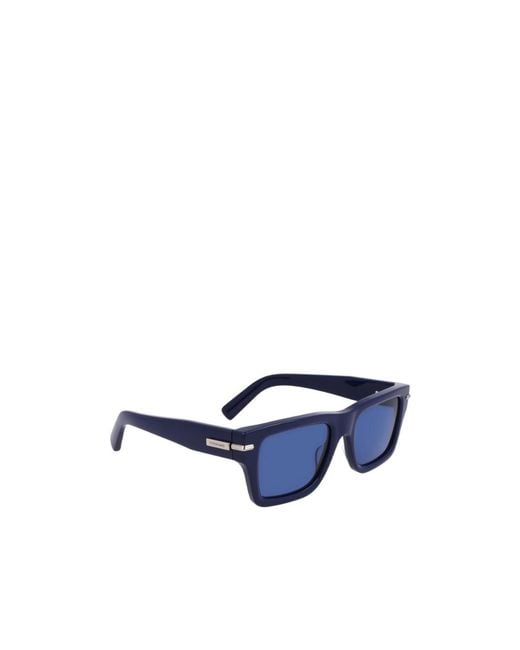 Ferragamo Blue Geometric Frame Sunglasses for men