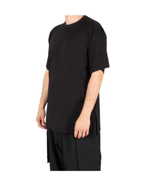 Y-3 Black Straight Hem Crewneck T-Shirt for men