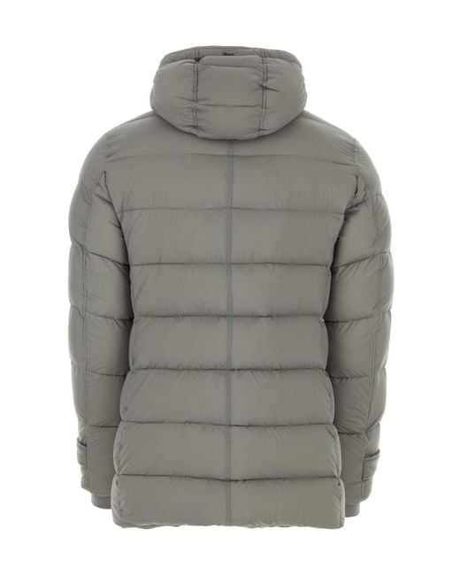 Herno Gray Long-Sleeved Hooded Jacket for men