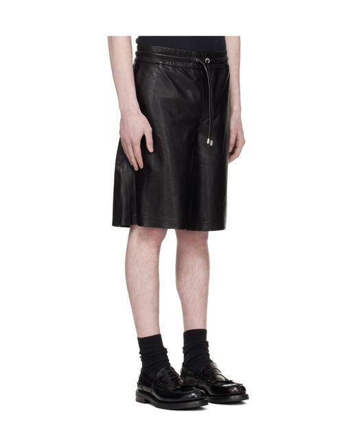 Amiri Black Ma Extra Large Drawstring Leather Shorts for men