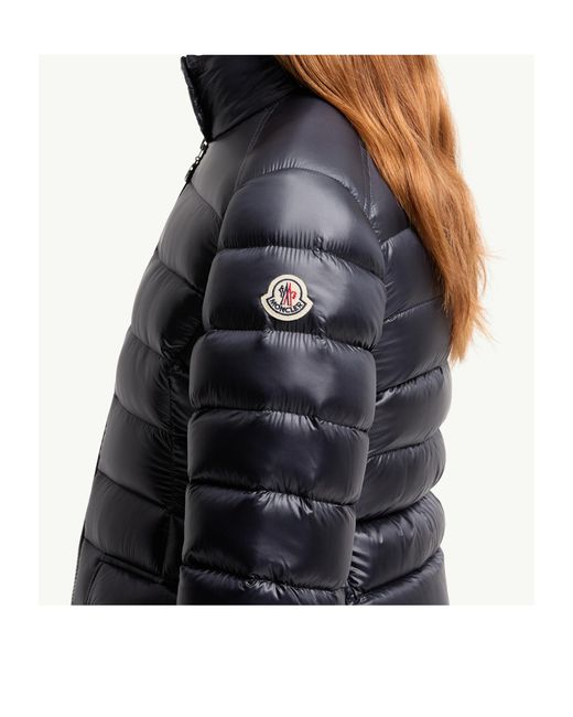 Moncler Blue Genet Long Zip-Up Padded Jacket