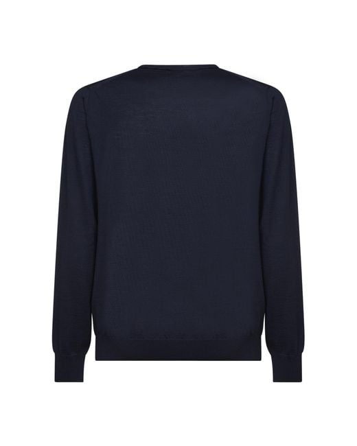 Prada Blue Long Sleeved Crewneck Jumper for men