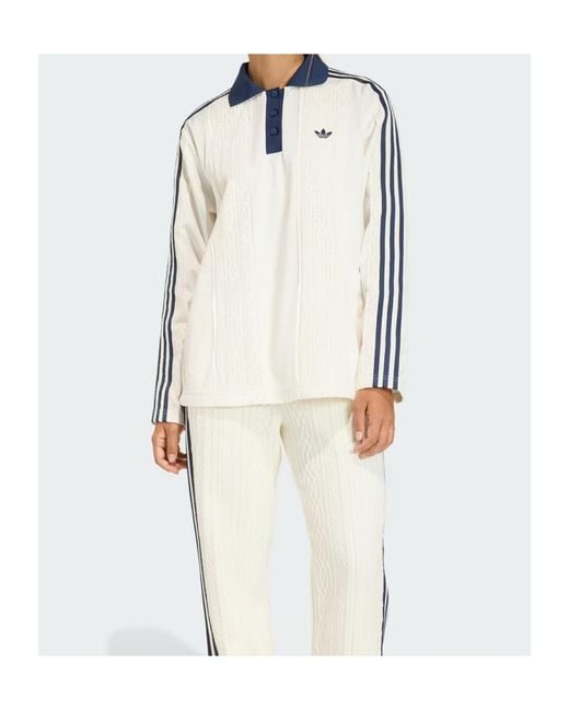 Adidas White Originals Winterised Long Sleeve Soccer Jersey Sweatshirt