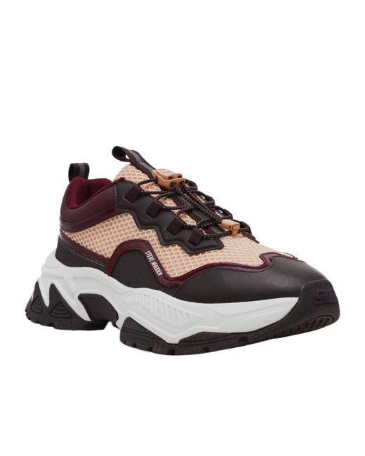 Steve Madden Brown Color-Block Mesh Dad Sneakers
