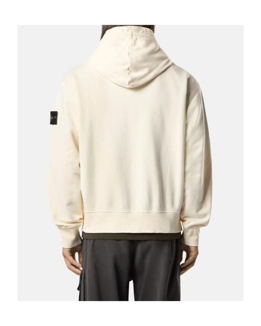 Stone Island Natural Zip-Up Hoodie for men