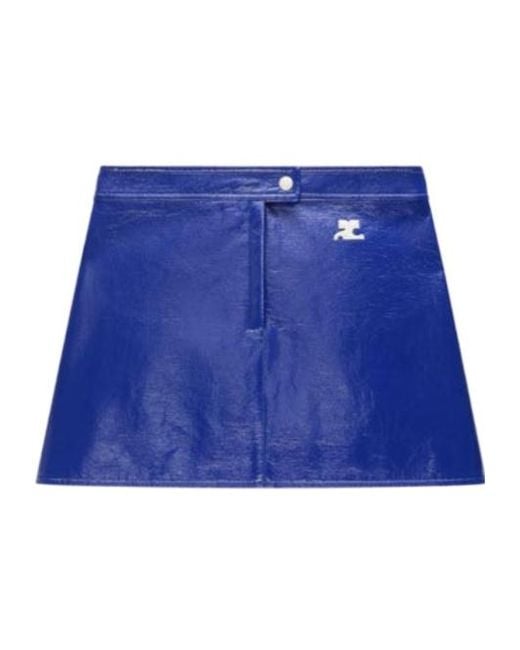 Courreges Blue Courrèges Reedition Vinyl Mini Skirt