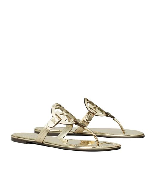 Tory Burch White Logo Flip-Flops
