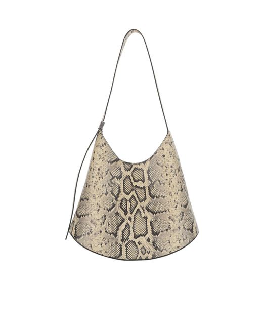 Jil Sander White Eldorado Python Print Leather Shoulder Bag