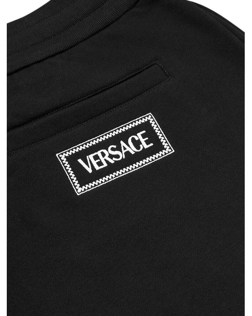 Versace Black Logo-Embroidered Elasticated Waistband Track Pants for men