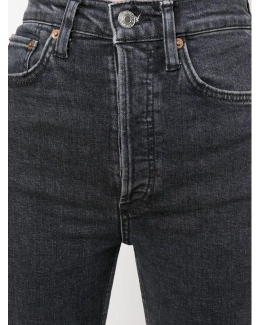 Re/done Gray Straight Jeans