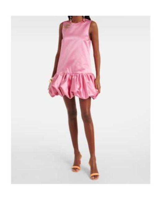 ALÉMAIS Pink Neptuna Embellished Satin Minidress