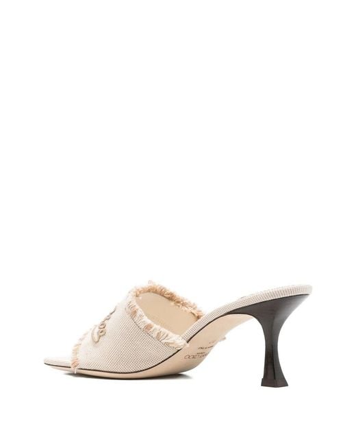 Jimmy Choo Natural Square-Toe High-Heeled Sandals
