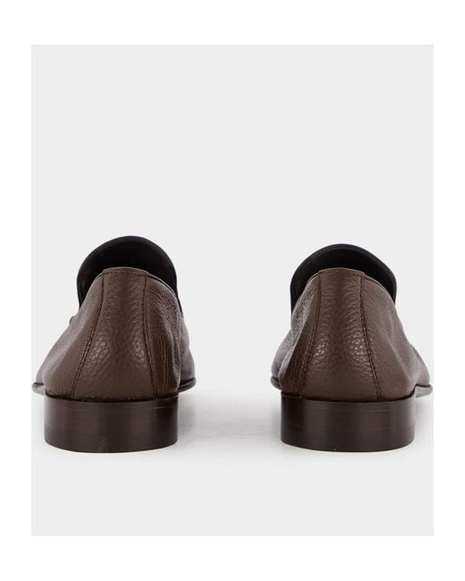 Manolo Blahnik Brown Round Head Loafer Shoes for men