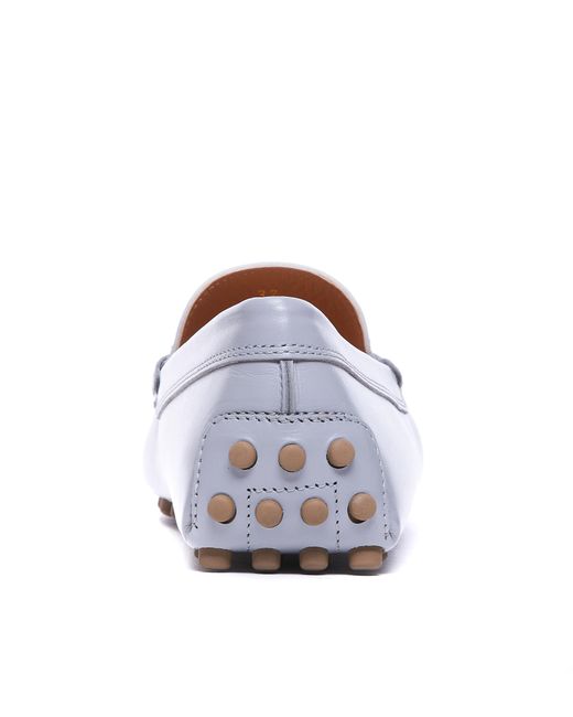 Tod's White Gommino Slip-On Driving Loafers