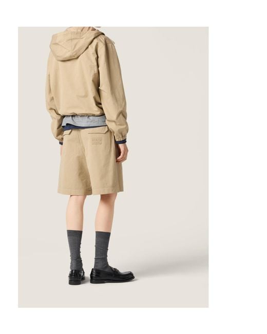 Miu Miu Natural Ripstop Bermudas