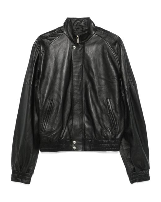Lu'u Dan Black Blouson Leather Jacket for men