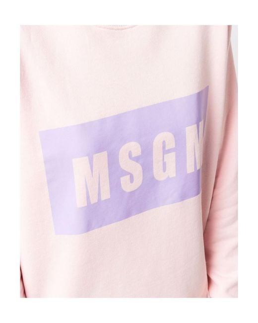 MSGM Multicolor Logo-Print Crew Neck Sweatshirt