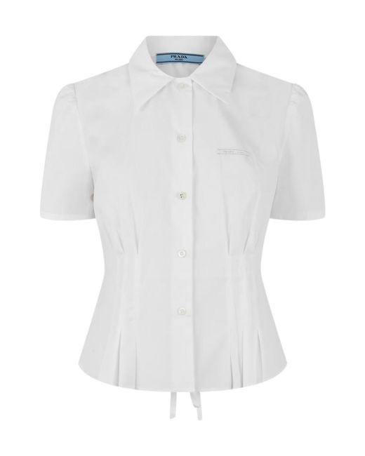 Prada White Pleated Shirt