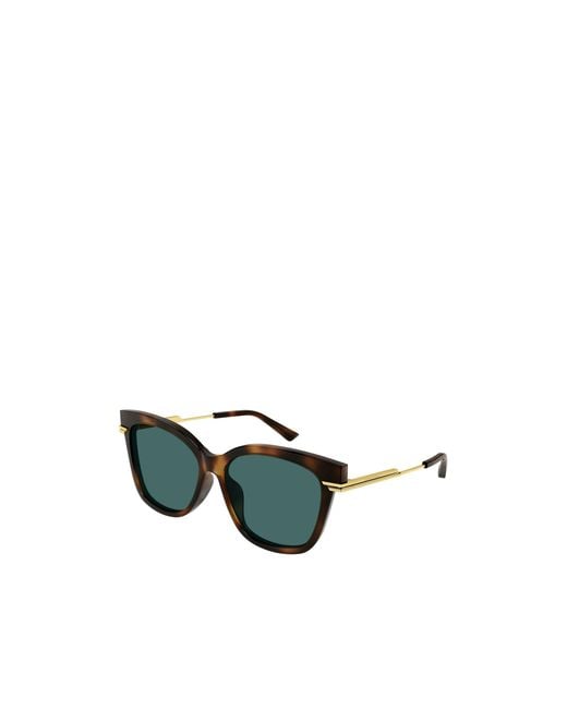Bottega Veneta Green Eyewear Classic Square Sunglasses