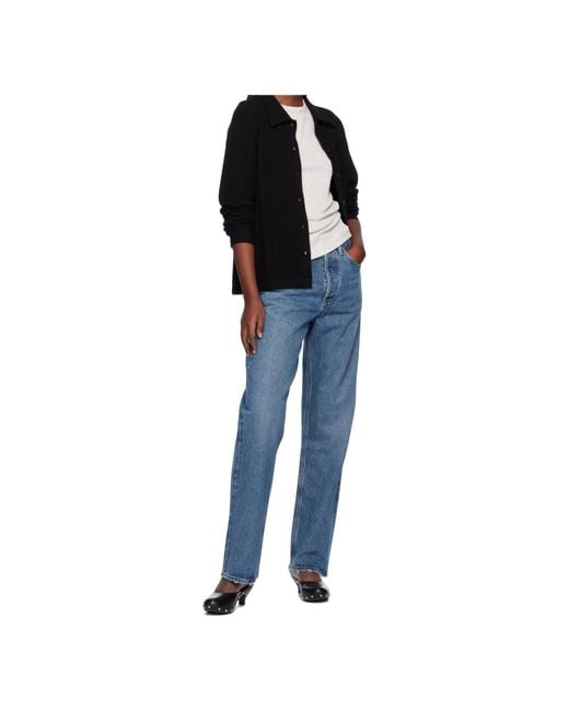 Agolde Blue High Waist Denim Trousers