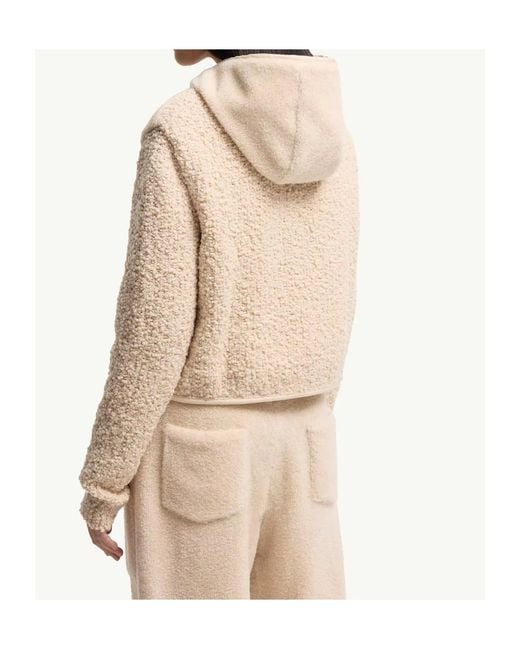 Moncler Natural Bouclé Teddy Zip-Up Hoodie
