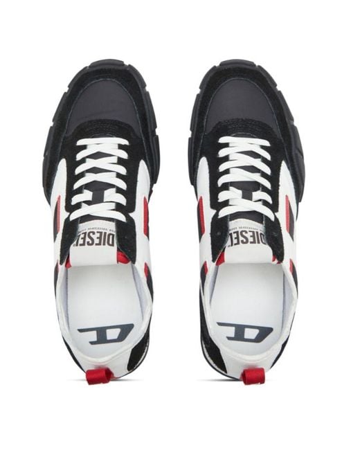 DIESEL Black Pagodha Panelled Sneakers for men