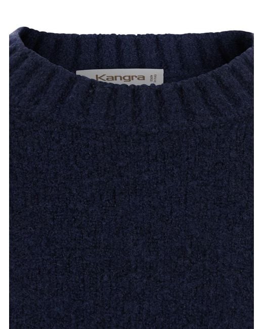 Kangra Cashmere Blue Long-Sleeve Crew-Neck Sweater for men