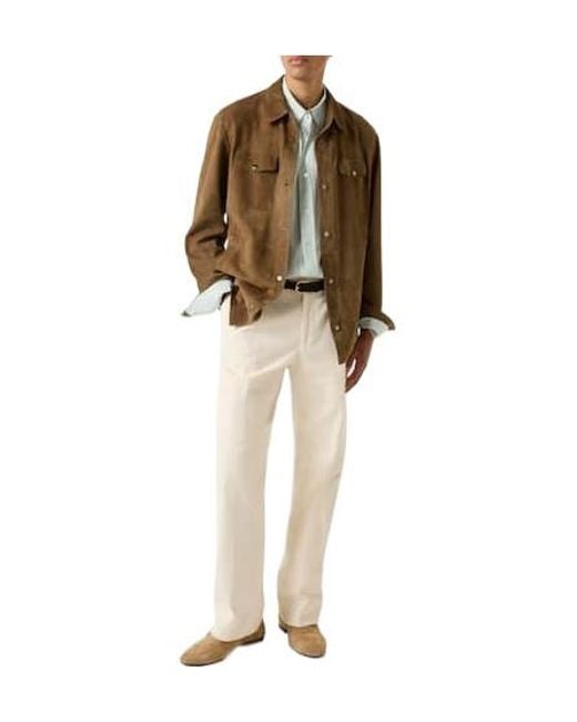 Canali Green Solid Suede Overshirt for men