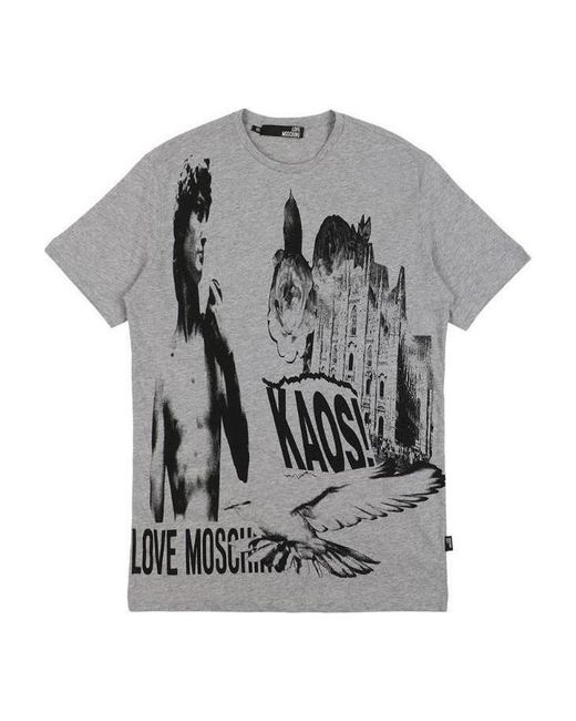 Moschino Gray Printed T-Shirt for men